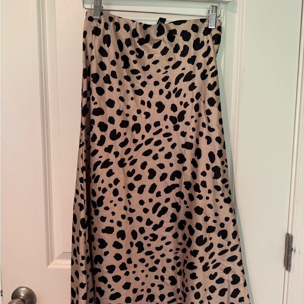 Aqua Tan and Black Maxi A-Line Skirt for Night Out